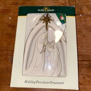Nativity Porcelain Ornament Kurt S. Adler Holiday Decorative
